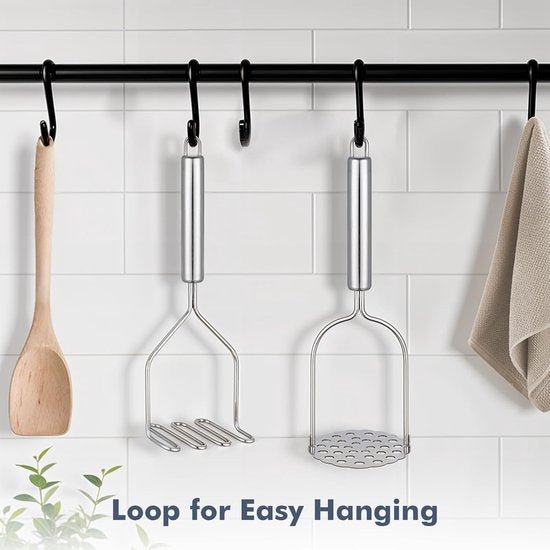 2 stuks - Aardappelstamper RVS 